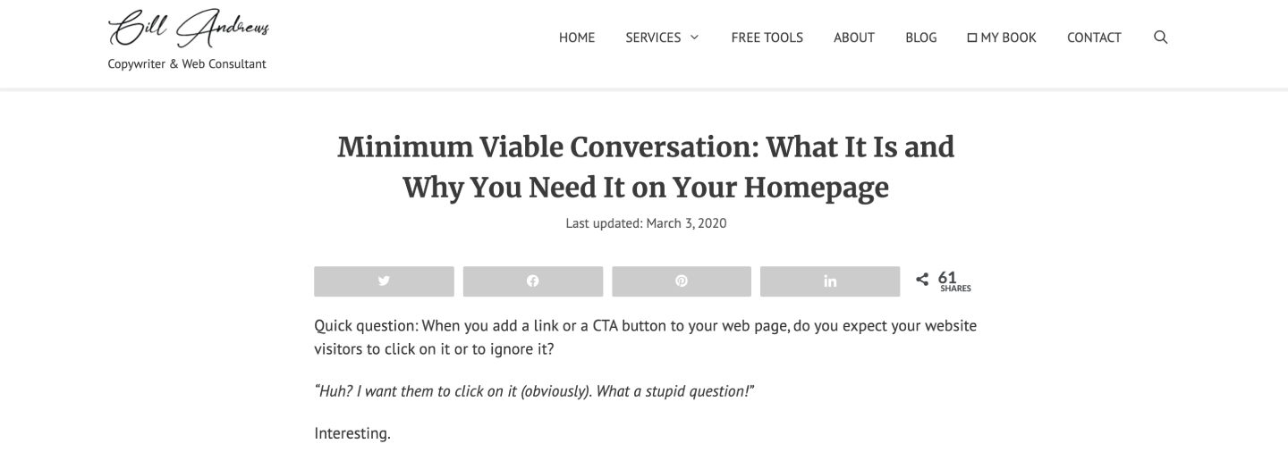 Minimum Viable Conversation: What It Is and Why You Need It on Your Homepage