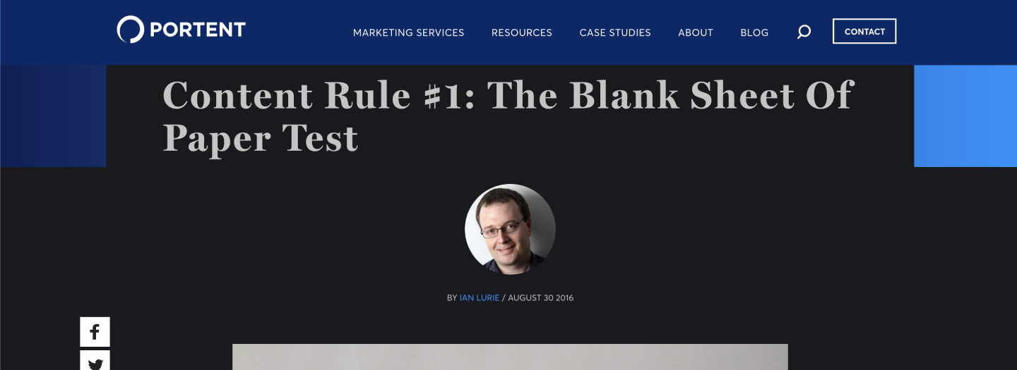 Content Rule #1: The Blank Sheet Of Paper Test
