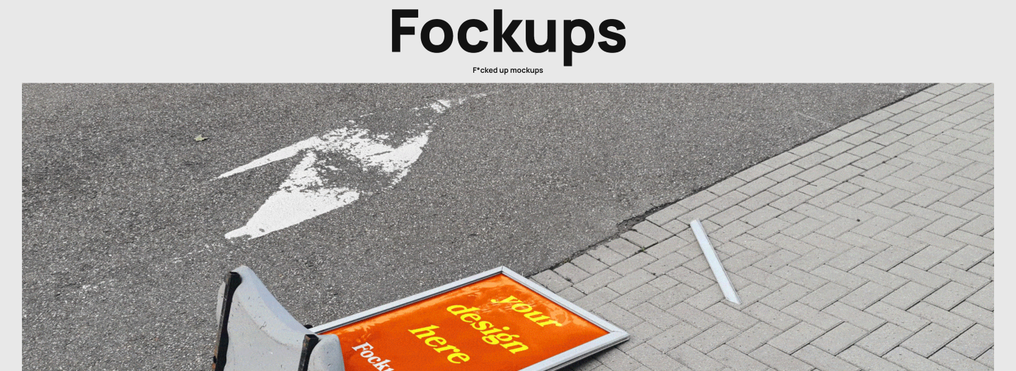 Screenshot of the Fockups homepage