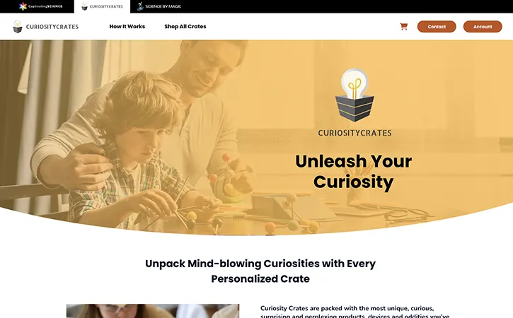 Curiosity Crate landing page